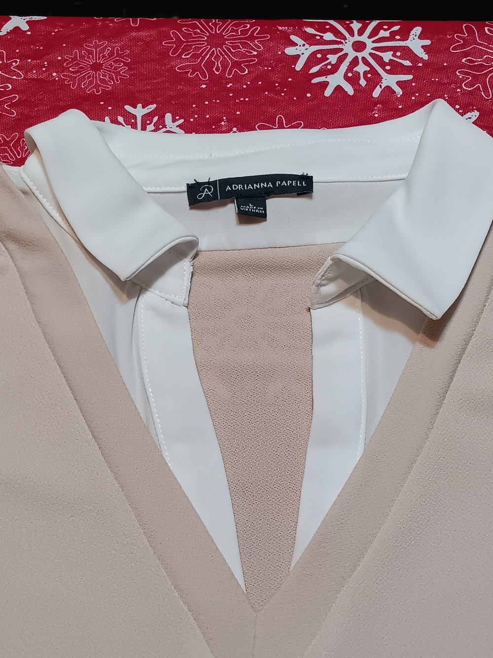 Charming Collared Flutter Sleeve Top - Beige/Black - Picture 5 of 11